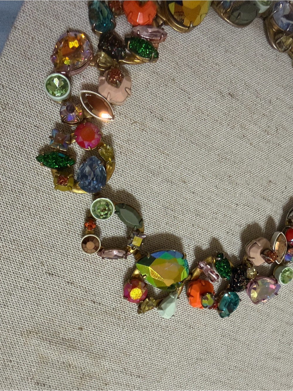 J. Crew Multicolor Crystal Wreathe Floral Brulee Statement Necklace - Picture 12 of 14